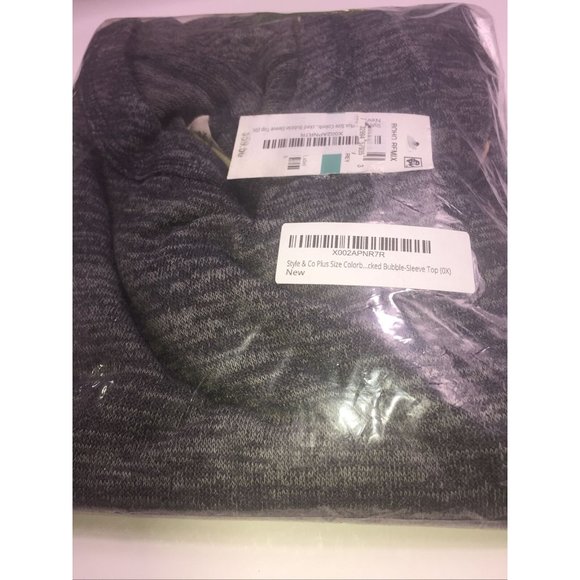 Style & Co Plus Size Colorblocked Bubble-Sleeve Top, Size 0X, Retail $59.50 - Picture 6 of 7